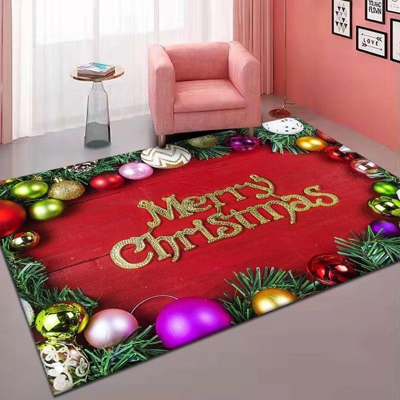Christmas Carpet Living Room Red Room Decor Bedroom Area Rug Festival Decoration Home New Year's Decor Floor Mat Washable Gift