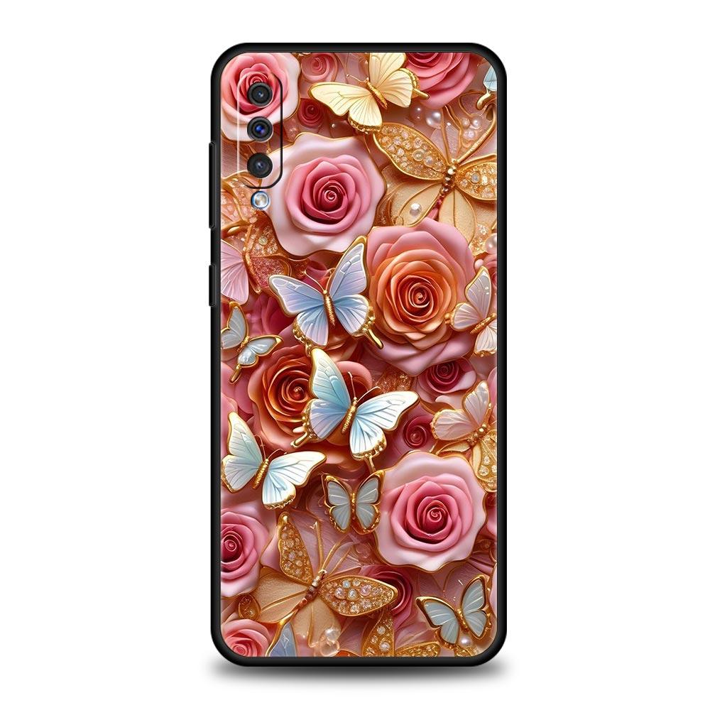 Fashionable Butterfly Flower Pattern Phone Case for Samsung Galaxy A56 A36 A26 A16 A34 A24 A42 A22 A20 A12 A10 5G Soft TPU Cover
