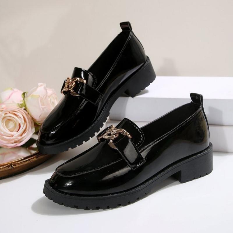 Móda Boty Dámské 2025 Mokasíny Dámské Kulatá špička Nazouvací Ploché boty Kancelář Kariéra Ženy Černé Malé Kožené boty Tenisky Mujer 42