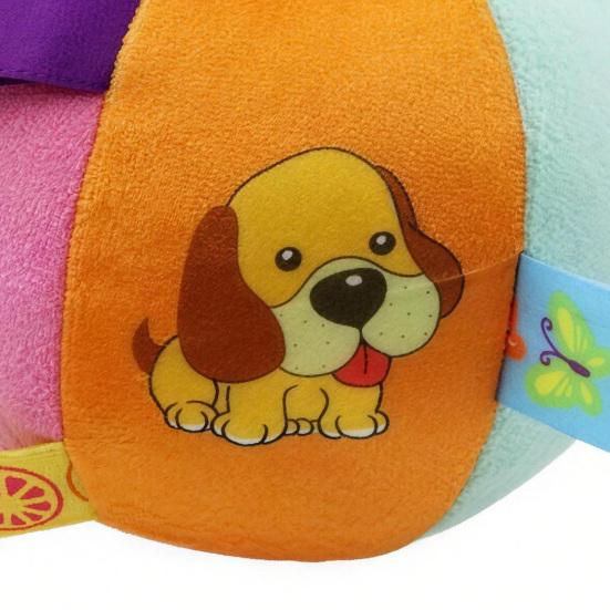 Yousheng Hund Plüschball Spielzeug Welpen Glockenball mit bunten Bandlaschen Interaktiver weicher gefüllter Ball für Hunde Training Tauziehen Apportieren