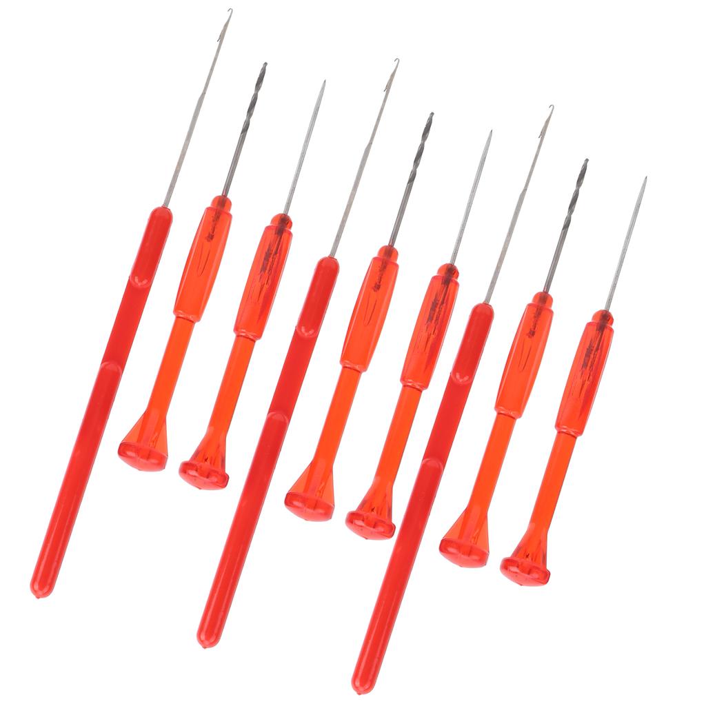 3Sets Stainless Steel Fishing Crochet Drill Hook Stringer Needles Combo Fishermen Fishing Tool