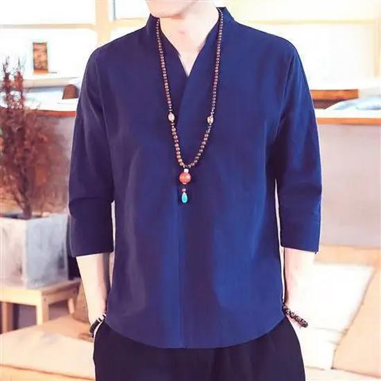 Men's Chinese Style Summer Tang Suit: Short-Sleeved Hanfu Top for Meditation, Tea, and Casual Wear