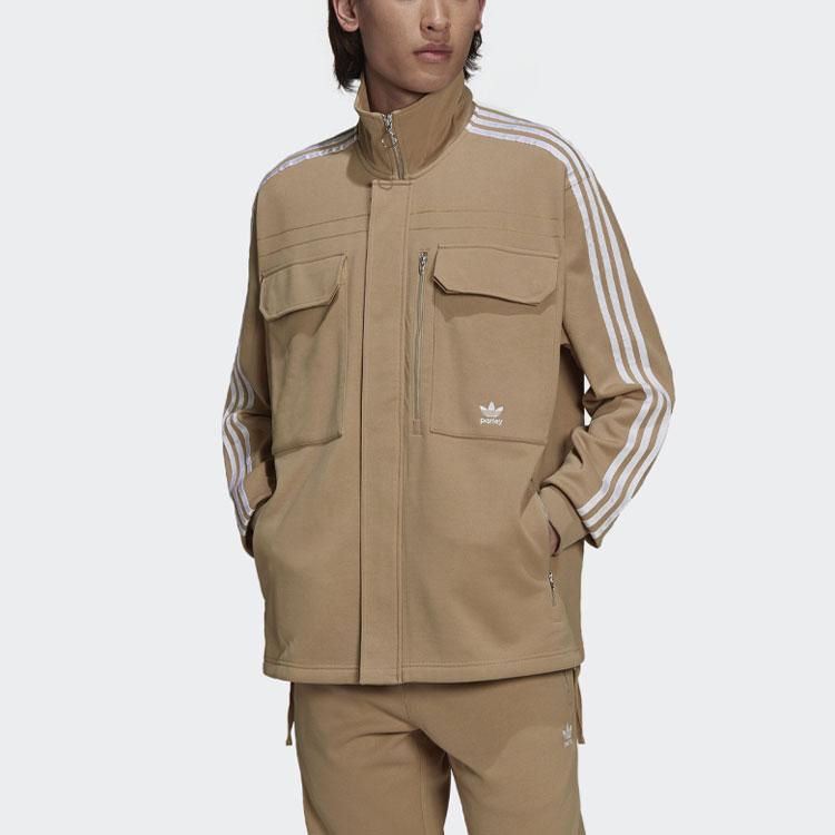 Adidas Originals Shirts Men's Khaki Stand Collar Moderate Other
