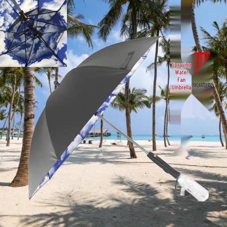 Electric Fan Umbrella with Water Spray