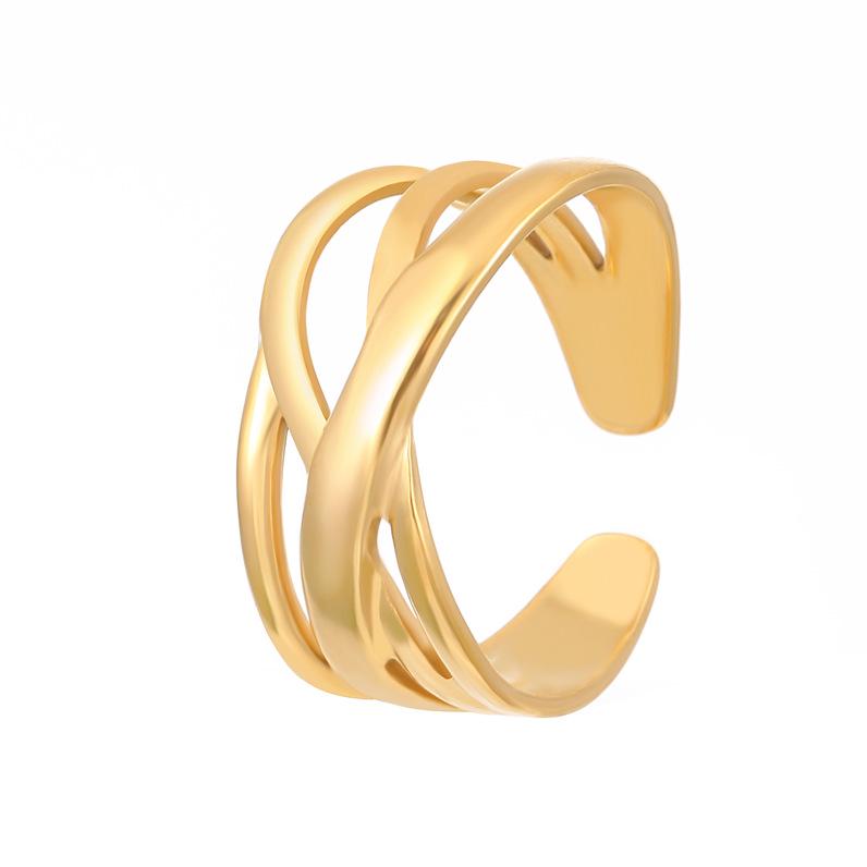 High-End Edelstahl Blumen- & Seestern Offener Ring für Damen