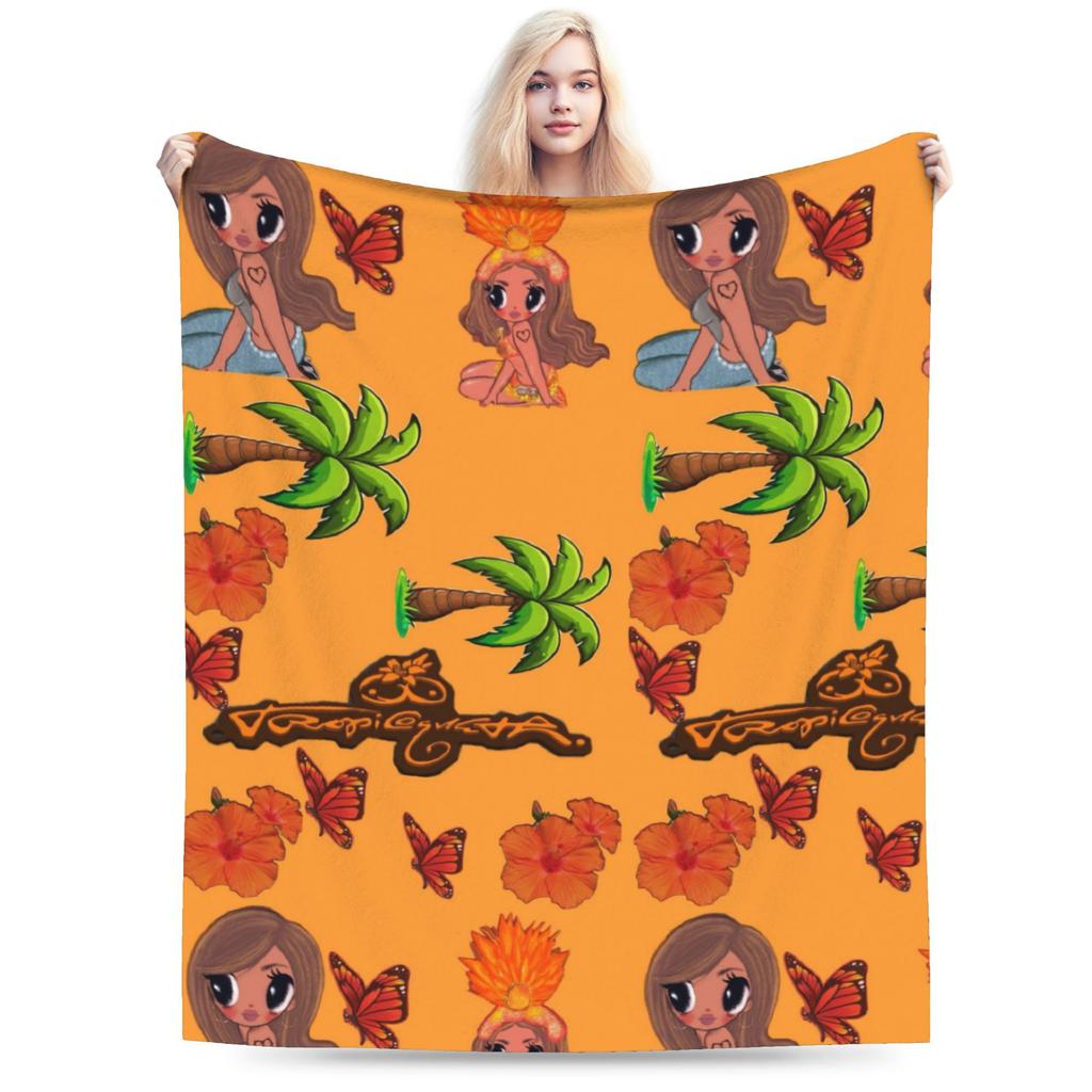 Karol G Tropicoqueta Blankets Quality Warm Soft Throw Blanket Winter Girls Boys Bedroom Pattern Bedspread
