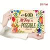 With God All Things Are Possible Metal Sign Inspirational Christian Bible Verse Wall Art Home Decor
