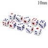 10pcs 10mm High Quality Gambling Game Dice White with Blue and Red Dotd Six Sided Spot Dices Poker Chips for Ktv Pub Party