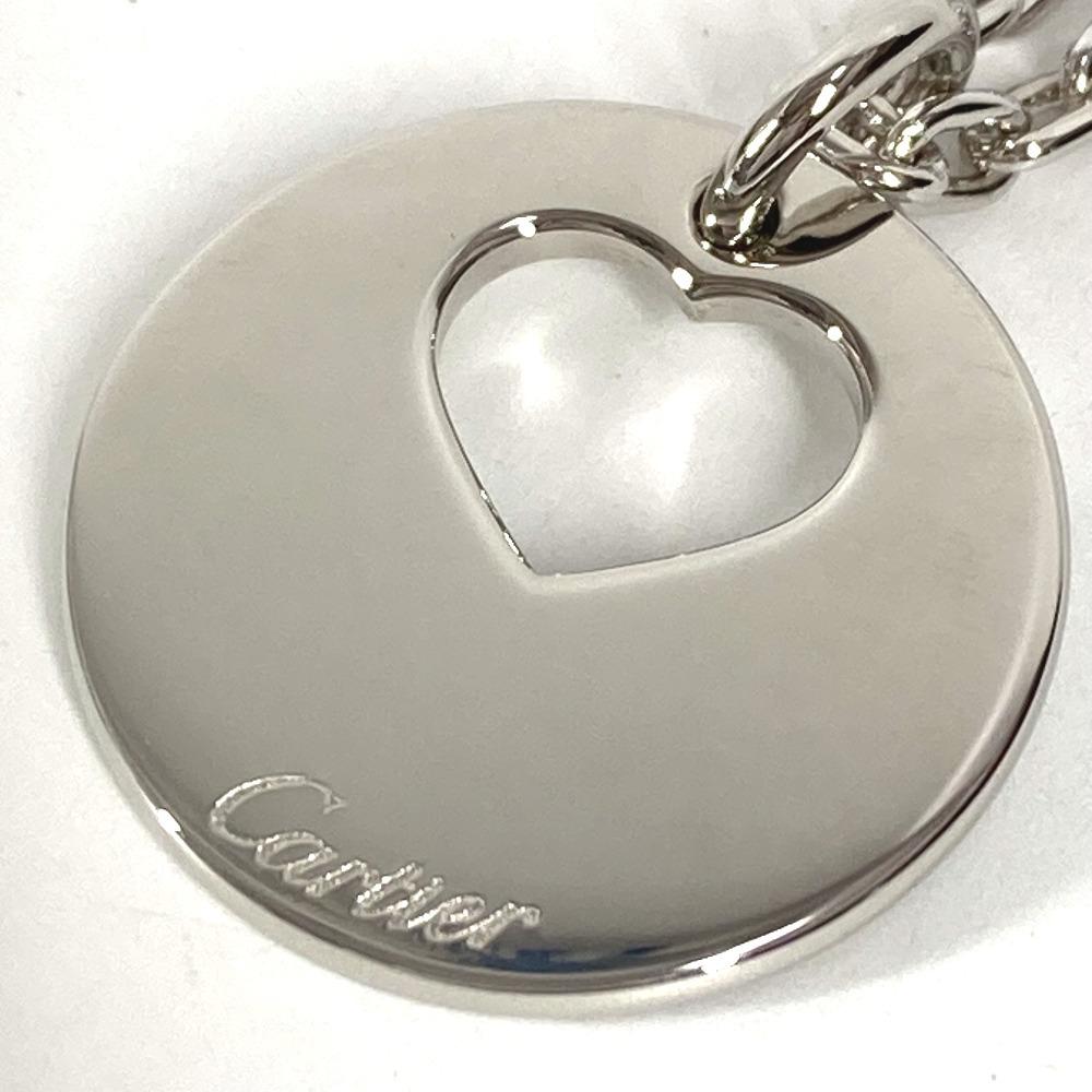 Cartier Heart Logo Bag Charm Key Chain Key Holder Metal Silver
