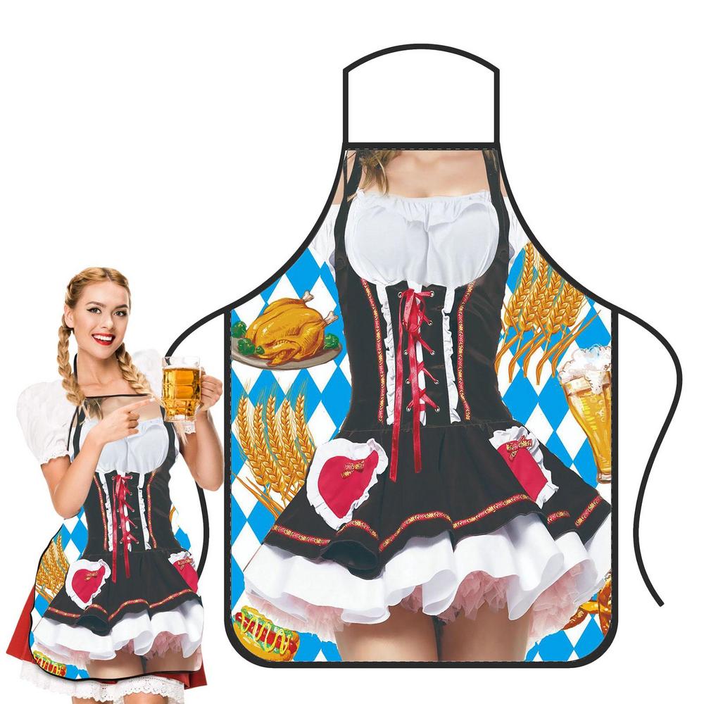 Oktoberfest Apron Personality Sexy Kitchen Waterproof Apron For Woman Delantal Cocina Hombre Barista BBQ Funny Muscle Apron Bibs
