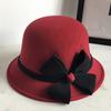 Women's Hat Autumn and Winter Woolen Top Hat European, American and British Women's Dome Basin Hat Elegant Versatile Four-leaf Flower Bucket Hat