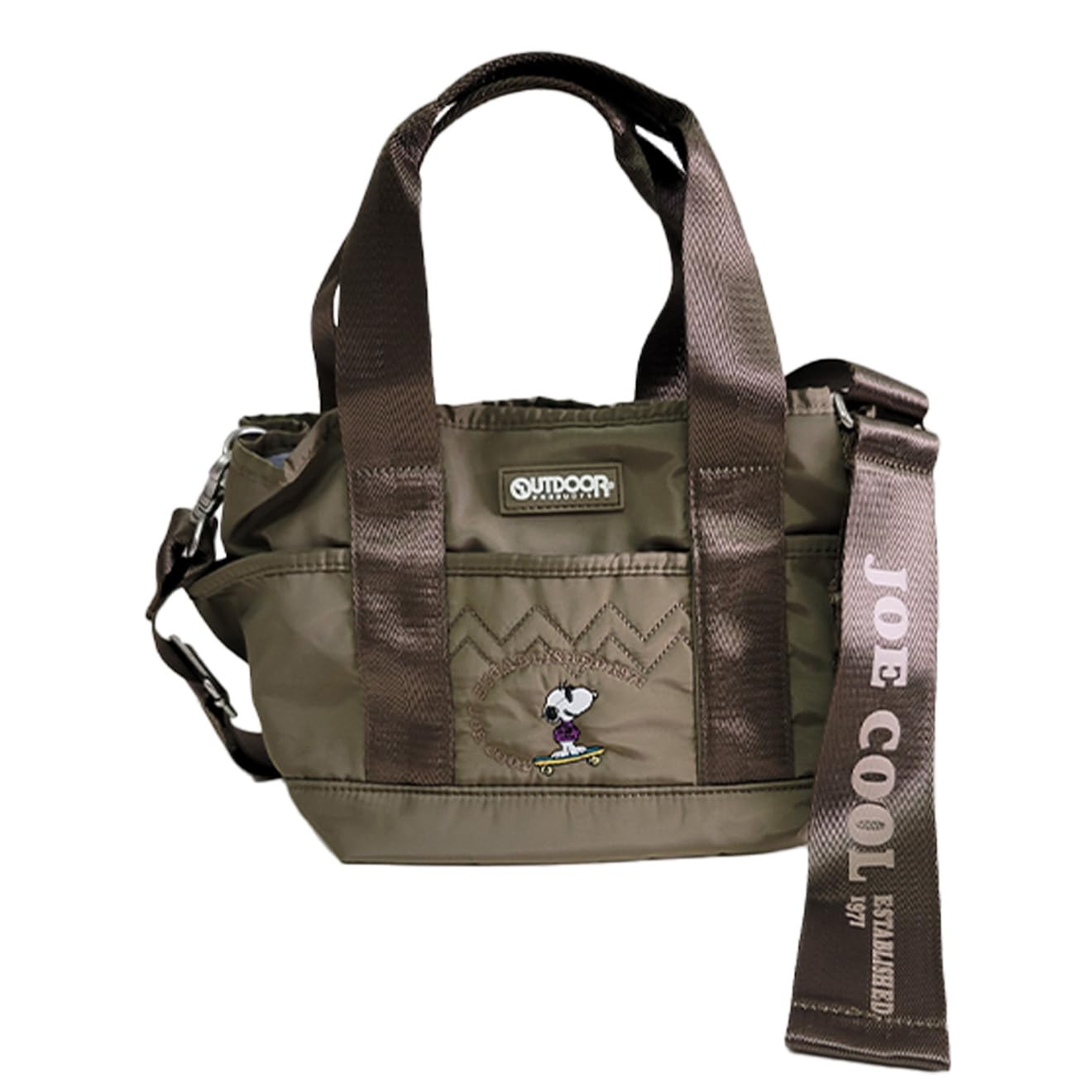 

PEANUTS Snoopy 2WAY Mini Tote Shoulder Bag JOE COOL Khaki [Outdoor Products]