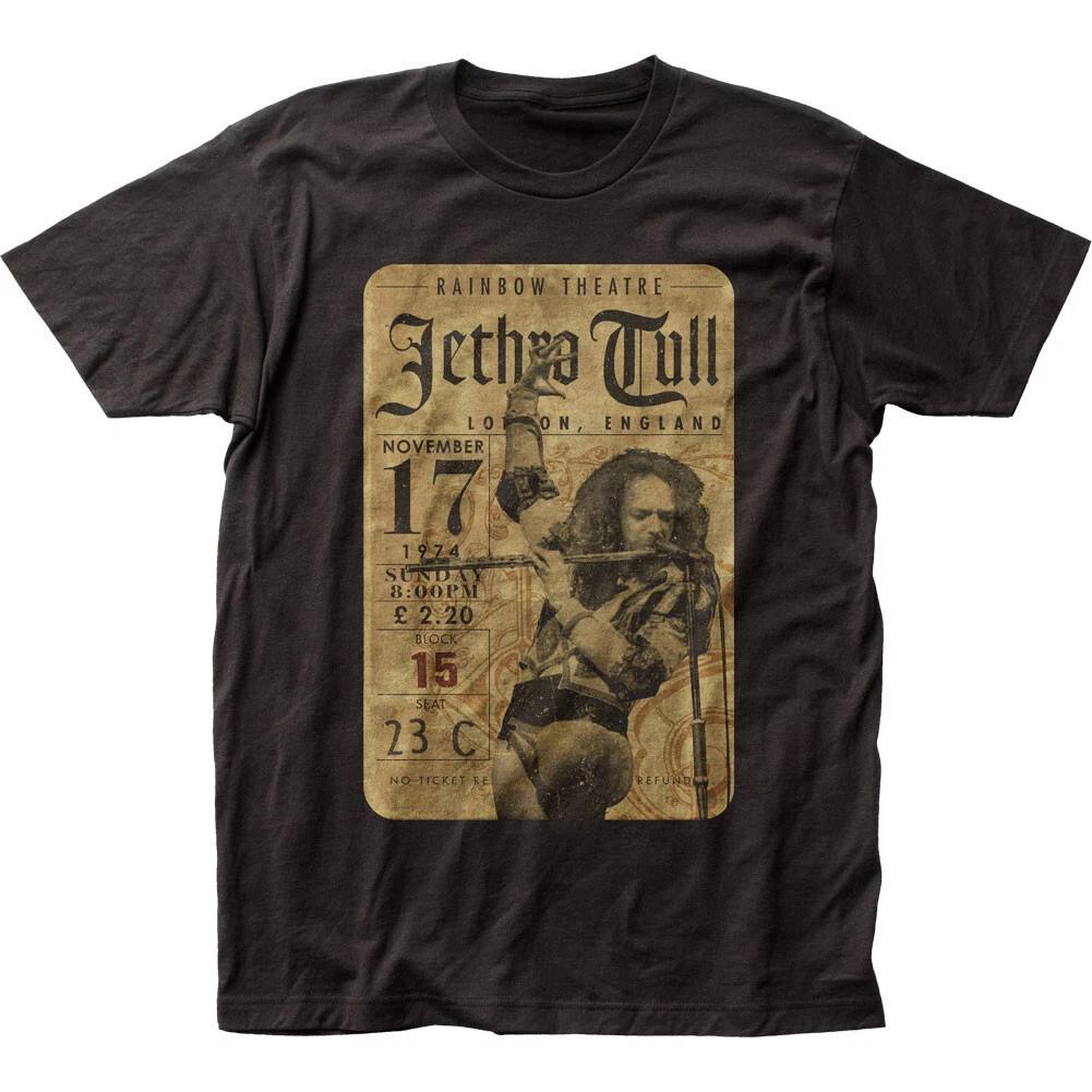 Vstupenka na koncert Jethro Tull Pánské tričko Rock and rollová hudební kapela Tričko Nové Černé