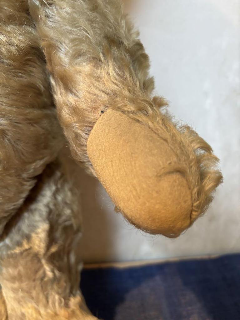 [USED] Vintage Teddy Bear, 52cm, Cries from Belly, Moves Limbs, Yellow Ribbon Intact