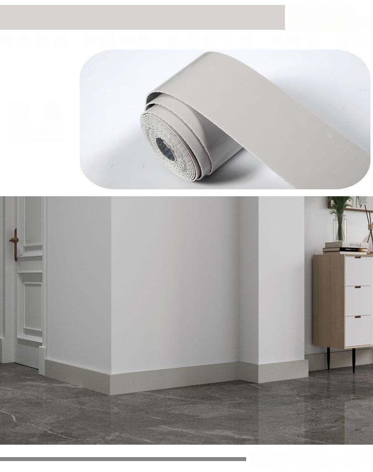 1PC 5m/196.85inch Marble Self-adhesive Border Floor Stickers for Living Room Skirting Line Waterproof Waist Line