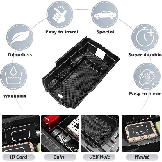 For 2018-2024 GMC Terrain Center Console Organizer Armrest Storage Box Tray Compartment Storage Secondary Car Box Accessories