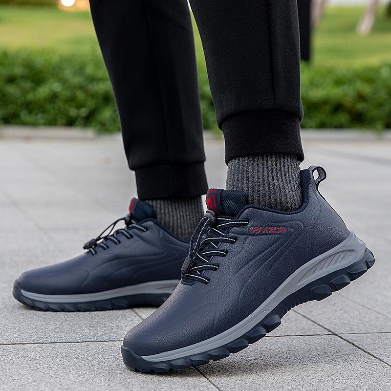 

Осенние и зимние прогулочные ботинки, водонепроницаемая кожаная обувь для пожилых людей, мужская и женская нескользящая обувь с мягкой подошвой, одинарные туфли для родителей 45