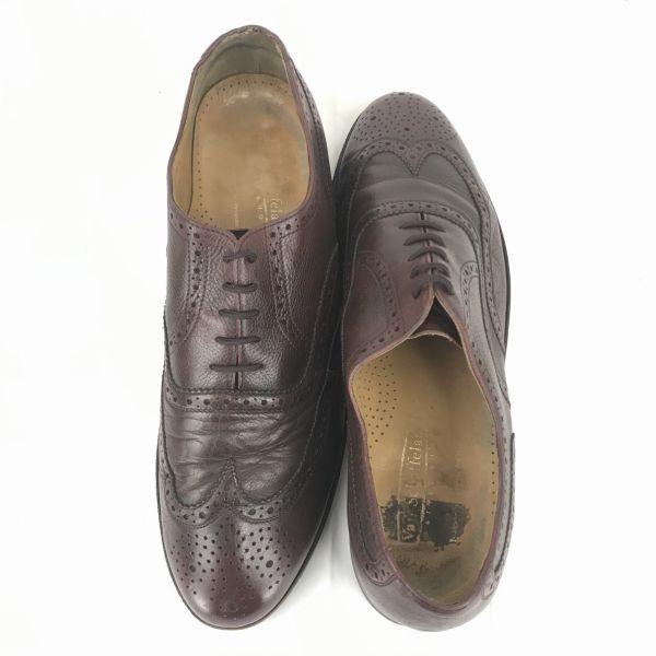 80s-90s Vintage/VAN SCHAFFELAER Premium Leather Full Brogue Wingtip Shoes Burgundy 28.5-29.5 Goodyear Welt(USED)