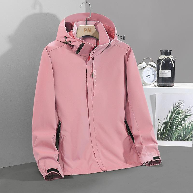 2026 Spring and Autumn Outdoor Thin Jacket Single Layer Short Sleeve Hooded Waterproof Women's Single Chong Windproof Jacket Mountaineering Suit