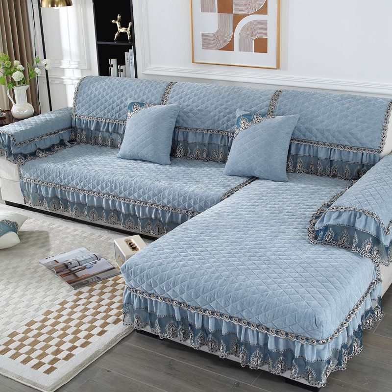 Alfombra de Sofá Chenilla Jacquard Antideslizante Minimalista Moderna Toalla para Respaldo Lujo Ligero Decoración para Sala de Estar del Hogar Cubre Sofá Suave