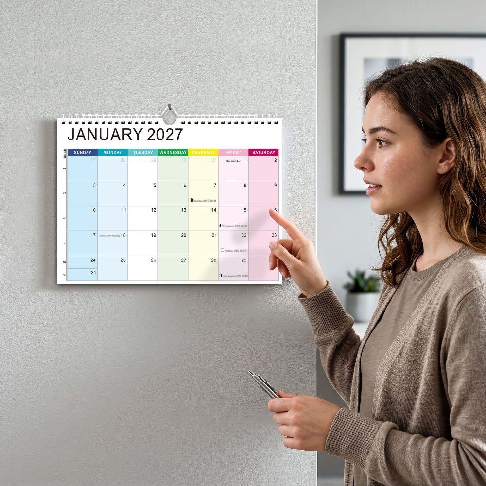 Jan. 2027 - June. 2028 English Calendar Holidays Marked Hanging Calendar Wall Calendar  Home