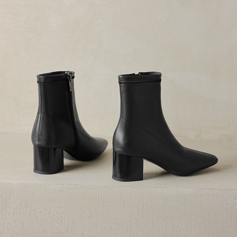 Krazing Pot Mikrovlákno Zimní Střední Podpatky Chelsea Boty Dámské Zip Velikost 43 Street Wear Strečové Kotníkové Boty