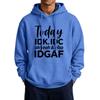 Men's Casual Color Hooded Sweatshirt with Large Pockets and Funny Saying Print