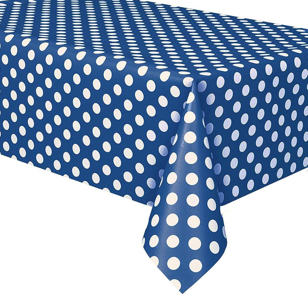 Disposable Polka Dot Tablecloth for Birthday Party - Rectangular PE Plastic
