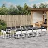 Vidaxl 17-Cz. Garden Furniture Set With Cushions, White, Textilene
