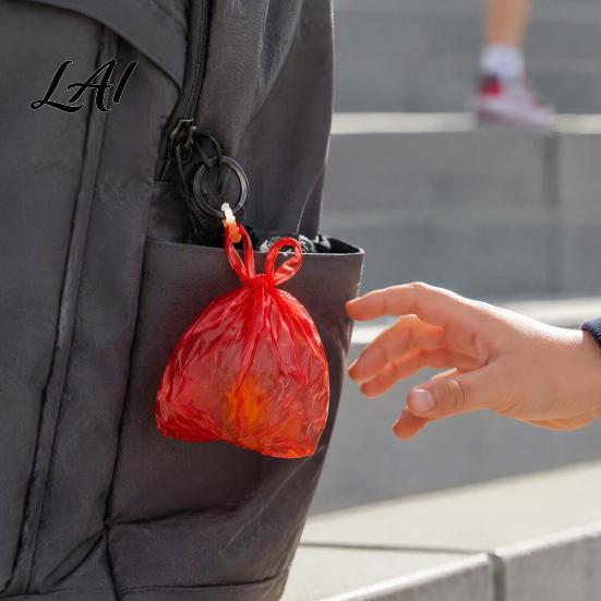 Simulated Trash Bag Toy Garbage Shaker Pendant Lightweight Portable Ornament with Buckle Fun Keyring 3D Printed Creative Novelty Keychain