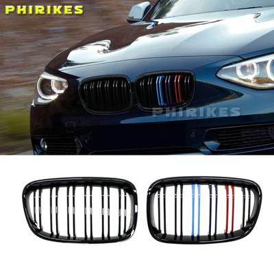 Gloss Black Front Bumper Kidney Grille For BMW 1 Series F20 F21 2011 2012 2013 2014 Car Double Slat Racing Grills Replacement