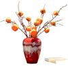 Rote Keramikvase für das Wohnzimmer – Elegantes Design für frische oder getrocknete Blumen, geeignet für kreative Hydroponik und moderne Arrangements.