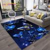 3D Luxury Dream Butterfly Flower Carpet Rug for Home Living Room Bedroom Sofa Doormat Decor,Kid Play Area Rug Non-slip Floor Mat
