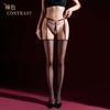 Sexy Stockings Pearl Thong One-Piece Suspender Stockings Sexy Glossy Open-Crotch Stockings Sensual Stockings