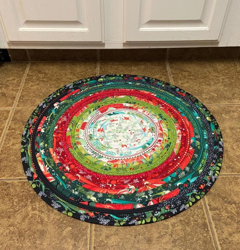Christmas Rug Round Christmas Carpet Merry Christmas Rug Christmas Gift Christmas Décor Living Room Nonslip Floor Area Round Mat