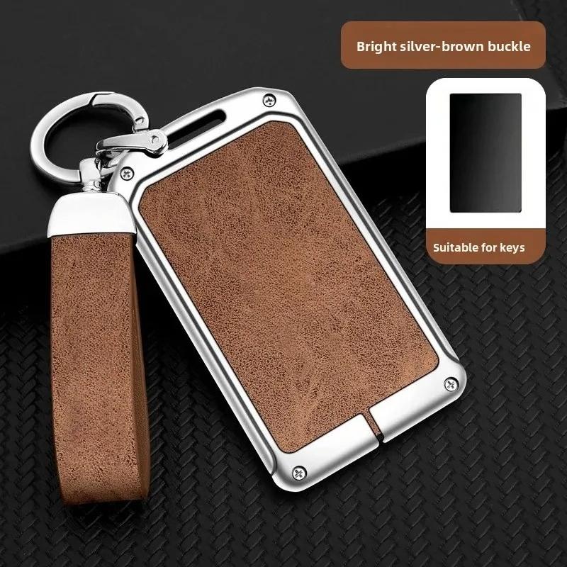 Zinc Alloy Leather Car NFC Card Remote Key Cover Case Protector Holder Shell Auto Kychain Accessories For Leapmotor C10 C11 C16