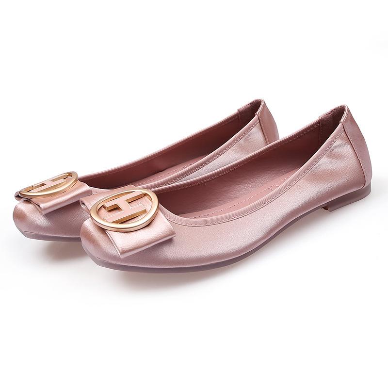 Modische flache Schuhe Damen Sommer Slipper Ballerinas Kleiderschuhe PU-Leder Mode Ballerinas für Damen