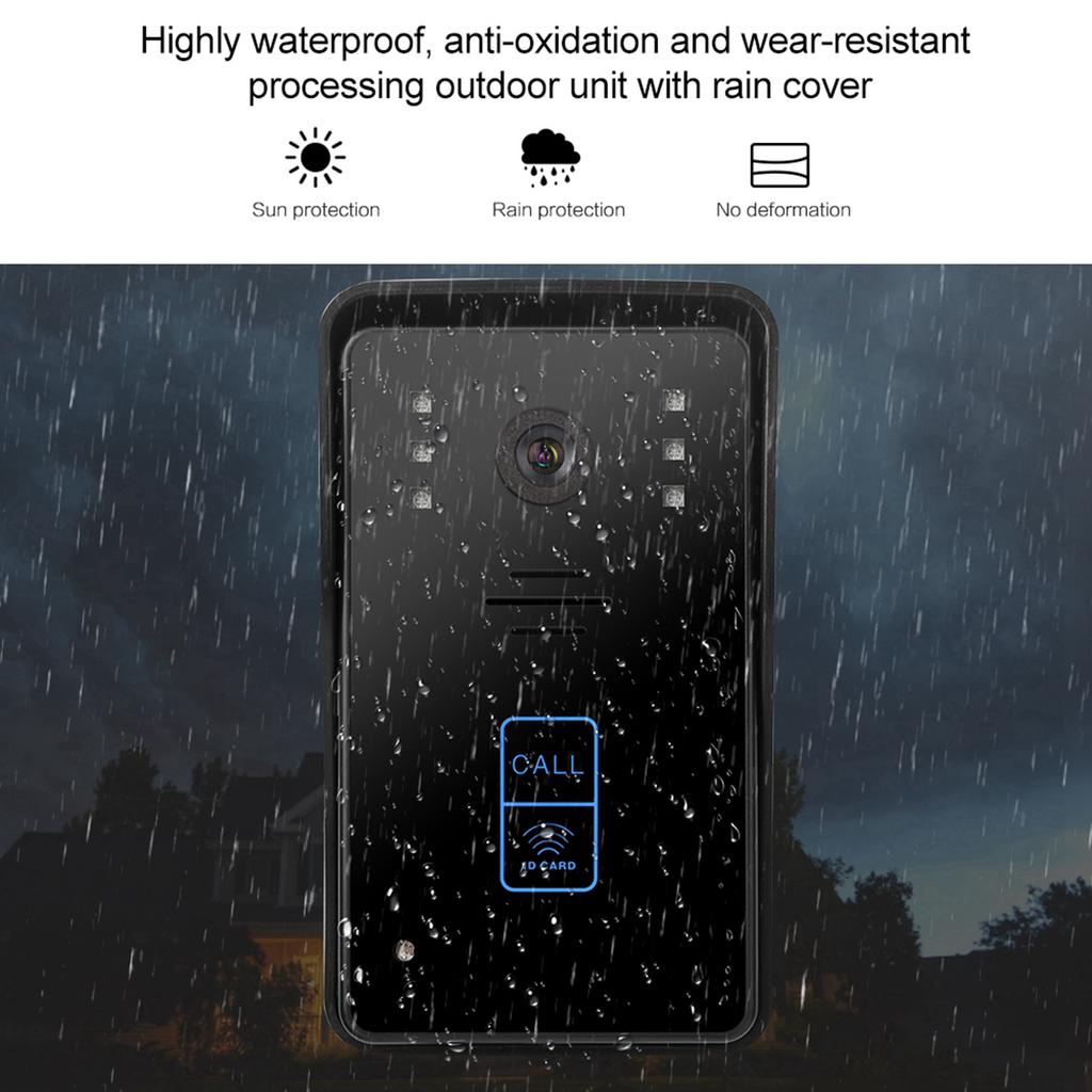 7in TFT Wired Video Door Phone Doorbell Intercom System Touch Key IR Night Vision