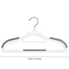 Non Slip Plastic Clothes Hangers with Silicone Grip & Pant Bar Space Saving Seamless Skirt Hanger for Closet Organization