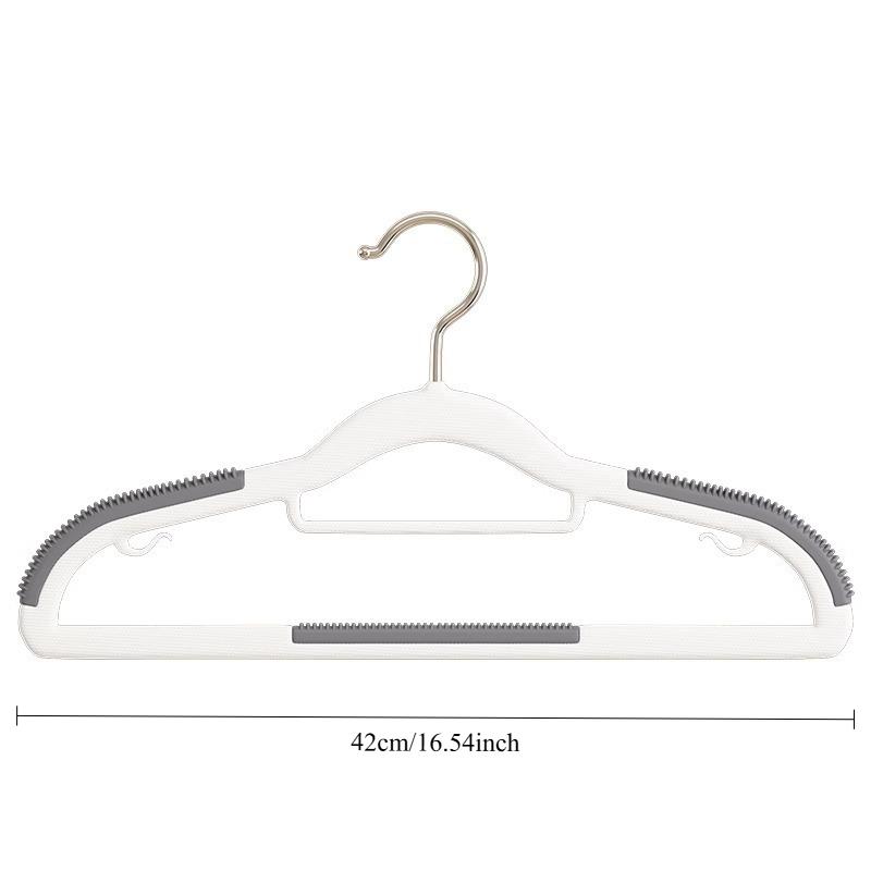 Non Slip Plastic Clothes Hangers with Silicone Grip & Pant Bar Space Saving Seamless Skirt Hanger for Closet Organization