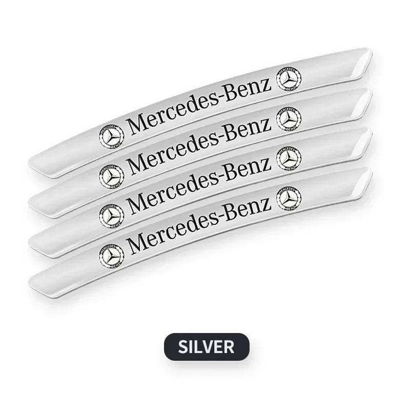 4Pcs Auto Wheel Hub Badge Tire Rim 3D Stickers For Mercedes Benz B/C/E/S Class A Class C200L GLC GLE CLA Accessories Car Styling