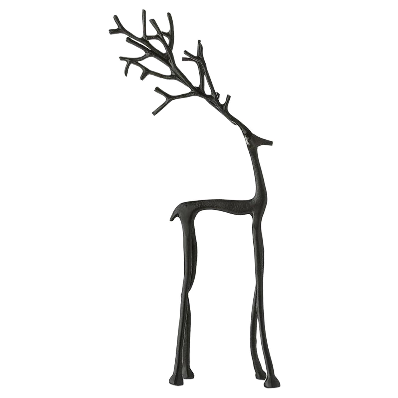 

Black Reindeer Statues Modern Xmas Figurines Black Metal Elk Statues for Livingroom Bedroom Office Home Decor білий