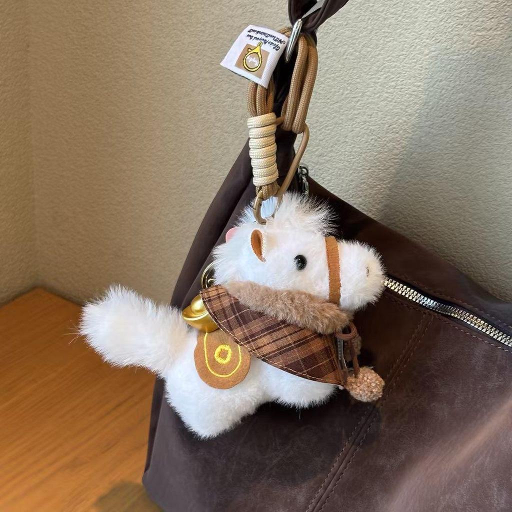 Carefully Crafted Year of the Horse Zodiac Plush Doll with Ingot Pendant.