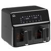 8L Dual Basket Air Fryer, 8-in-1 Air Fryer Oven with Digital Display, Visible, Timer, Preheat for Oil Free Low Fat Cooking, 2500W, Sync Finish, Sliver