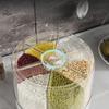 360 Degree Rotating Grain Dispenser Box PP Plastic Kitchen Storage Container for Rice and Beans