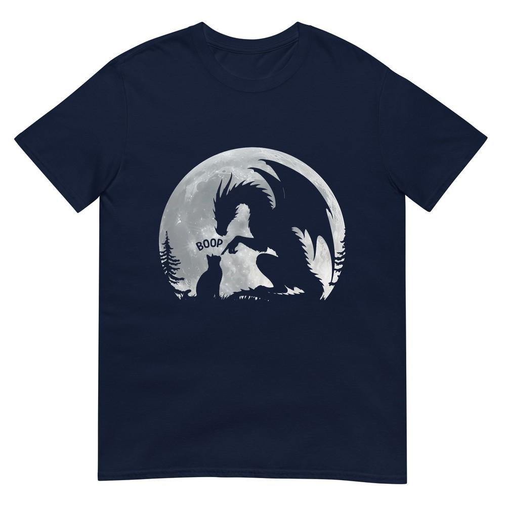 Dragon Boop Cat Under Full Moon Funny Cute Fantasy Night TShirt S