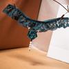 European & American Style Beaded Lace-Edged Sexy See-Through Thong for Women