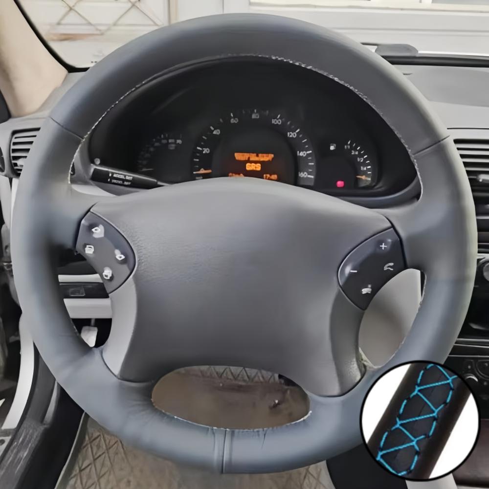 Hand Sewing Wear Resistant Microfiber Leather C-Class 2001-2004 2005-2007 Steering Wheel Cover For Mercedes Benz W203