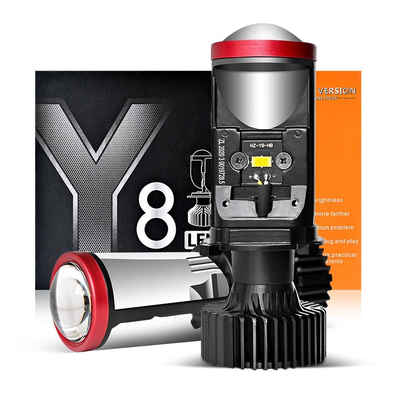 Auto LED Scheinwerfer Kleine Linse H4 Y8 Y1 Y2 U7 Fern- und Abblendlicht Integriert Doppel-Linse Motorrad
