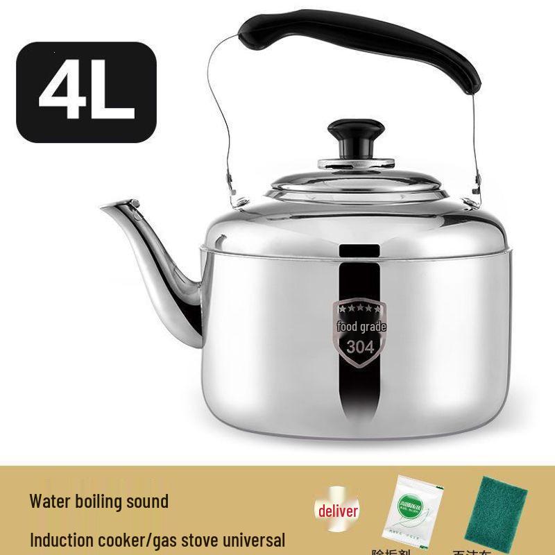 Pava Whistling de Acero Inoxidable 304 Extra Gruesa, Gran Capacidad, Compatible con Cocinas de Gas e Inducción para Uso Doméstico